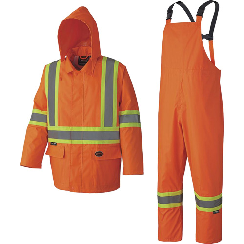 5608 Combinaison de pluie imperm&eacute;able 210D, Polyester/PVC, Petit, Orange haute visibilit&eacute; Seaboard Timber Mart