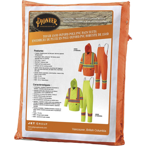 5608 Combinaison de pluie imperm&eacute;able 210D, Polyester/PVC, Petit, Orange haute visibilit&eacute; Seaboard Timber Mart