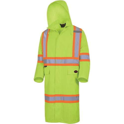 5631 Manteau long imperm&eacute;able The Rock 300D, Polyester, Petit, Jaune lime haute visibilit&eacute; Seaboard Timber Mart
