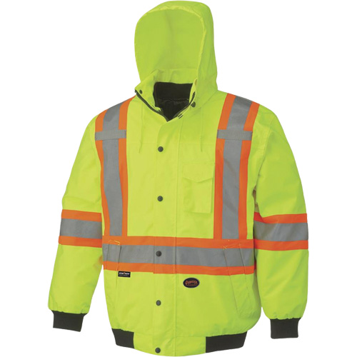 5023 Waterproof 7-in-1 Bomber Jacket, Polyester, High Visibility Lime-Yellow, Small Seaboard Timber Mart