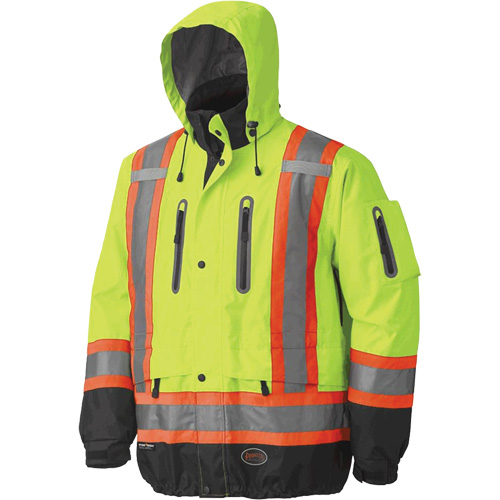 5201 Veste imperm&eacute;able et respirante de premi&egrave;re qualit&eacute;, Polyester, Noir/Jaune lime haute visibilit&eacute;, Grand Seaboard Timber Mart