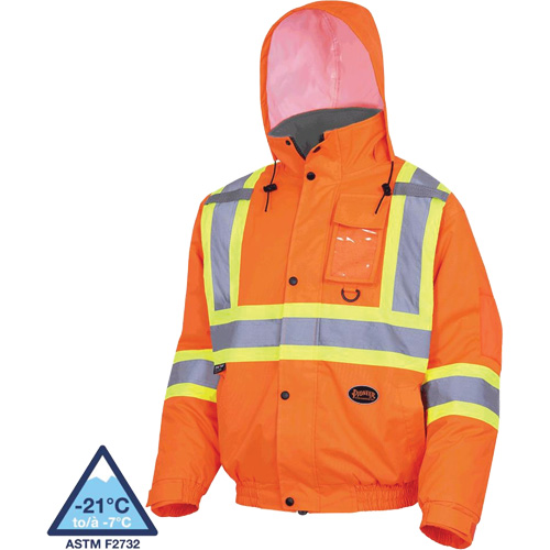 5032 Veste aviateur de s&eacute;curit&eacute; imperm&eacute;able et matelass&eacute;e pour l'hiver, Polyester, Orange haute visibilit&eacute;, Petit Seaboard Timber Mart