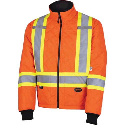 5015A Quilted Freezer Jacket, Polyester, High Visibility Orange, X-Small Seaboard Timber Mart
