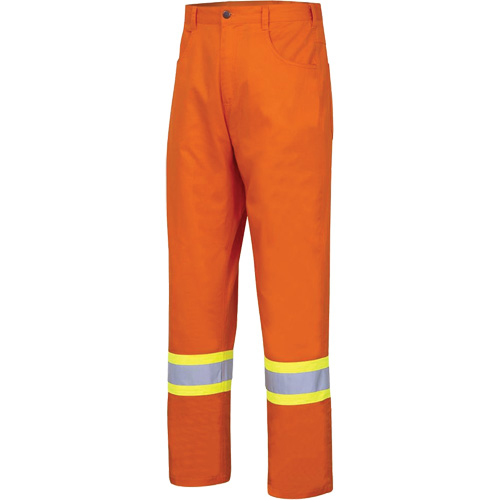 4461 Ultra-Cool Safety Pants, Cotton, 32, High Visibility Orange Seaboard Timber Mart
