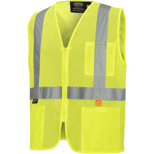 6944 FR Safety Vest, High Visibility Lime-Yellow, Small, Polyester Seaboard Timber Mart