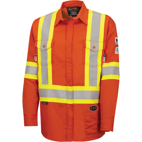 7743 FR-Tech&reg; Flame-Resistant Safety Shirt, Small, High Visibility Orange Seaboard Timber Mart