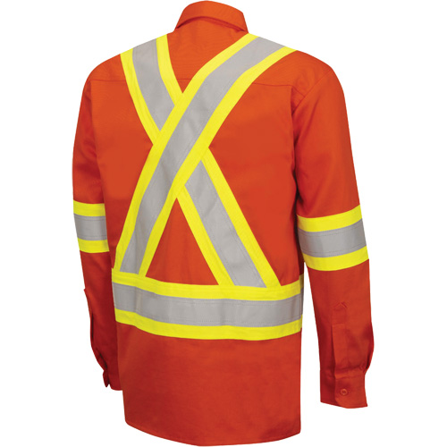 7743 FR-Tech&reg; Flame-Resistant Safety Shirt, Small, High Visibility Orange Seaboard Timber Mart