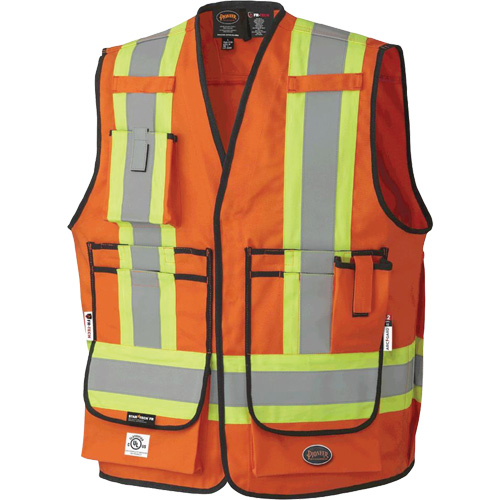 7732 Veste d'arpenteur ignifuge et r&eacute;sistant aux arcs &eacute;lectriques FR-Tech, Petit, Orange haute visibilit&eacute;, 9,7 cal/cm² Seaboard Timber Mart