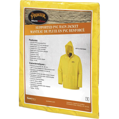 577J Veste imperm&eacute;able, Polyester/PVC, Petit, Jaune Seaboard Timber Mart