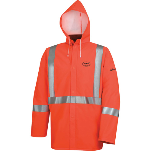 576J High-Visibility FR Rain Jacket, Small, High Visibility Orange Seaboard Timber Mart
