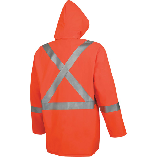 576J High-Visibility FR Rain Jacket, Small, High Visibility Orange Seaboard Timber Mart