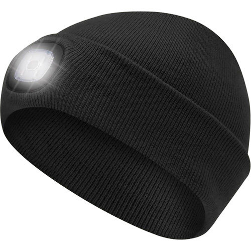 5678 Tuque en tricot avec lampe frontale &agrave; DEL, Doublure en Molleton, Taille unique, Noir Seaboard Timber Mart
