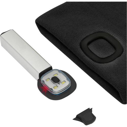 5678 Tuque en tricot avec lampe frontale &agrave; DEL, Doublure en Molleton, Taille unique, Noir Seaboard Timber Mart