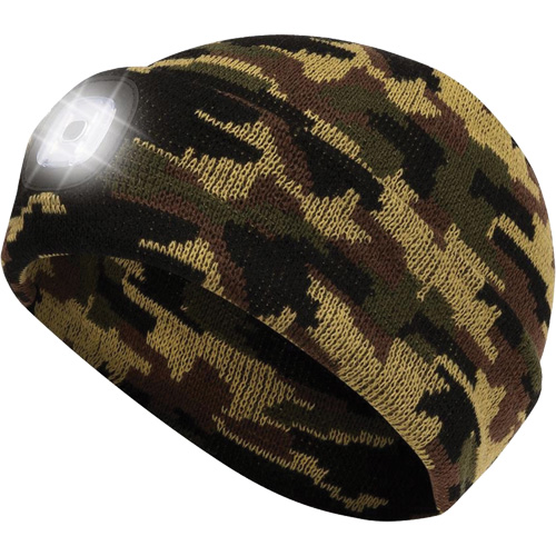 5677 Tuque en tricot avec lampe frontale &agrave; DEL, Doublure en Molleton, Taille unique, Camo Seaboard Timber Mart