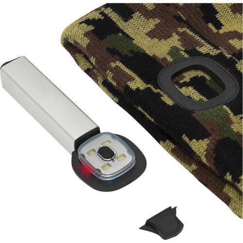 5677 Tuque en tricot avec lampe frontale &agrave; DEL, Doublure en Molleton, Taille unique, Camo Seaboard Timber Mart