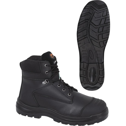 1025 Bottes de travail 6" noires, Cuir, Embout Acier, Taille 10 Seaboard Timber Mart