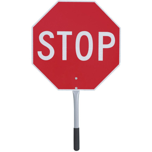 456 Traffic Stop/Slow Paddle, 18" x 18", Corrugated Plastic, English Seaboard Timber Mart