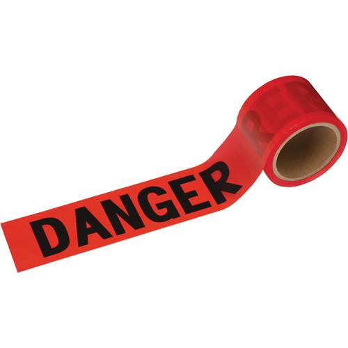 388 Danger Tape, Bilingual, 3" W x 200' L, 1.5 mils, Black on Red Seaboard Timber Mart