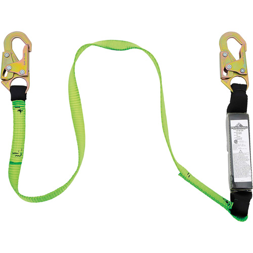 SA-5400-6 Shock Absorbing Lanyard, 6', Snap Hook Center, Snap Hook Leg Ends, Polyester Seaboard Timber Mart