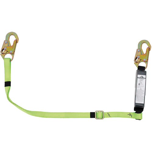 SA-5400-6A Adjustable Shock Absorbing Lanyard, 6', Snap Hook Center, Snap Hook Leg Ends, Polyester Seaboard Timber Mart
