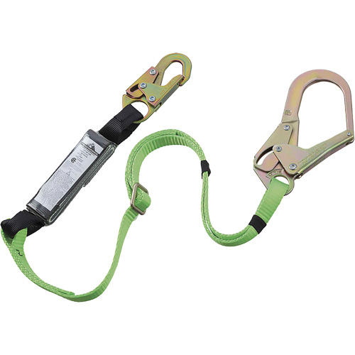SA-5402-6A Shock Absorbing Lanyard, 6', Rebar Hook Center, Snap Hook Leg Ends, Polyester Seaboard Timber Mart