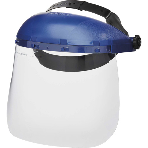 390 Premium Series Single Crown Uncoated Faceshield, Acetate, Ratchet Suspension Seaboard Timber Mart