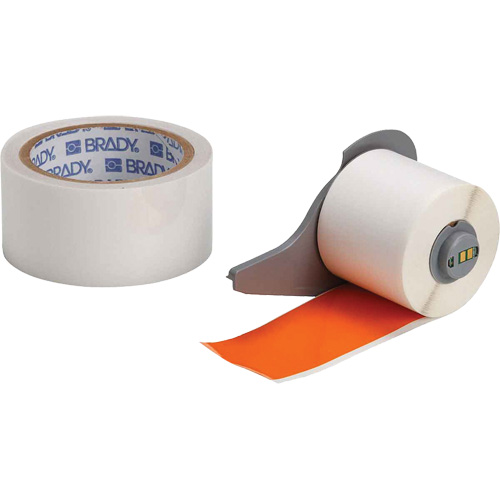 ToughStripe&reg; Ultra-Aggressive Adhesive Multi-Purpose Label Tape with Overlaminate, Polyester, Orange, 2" Width Seaboard Timber Mart