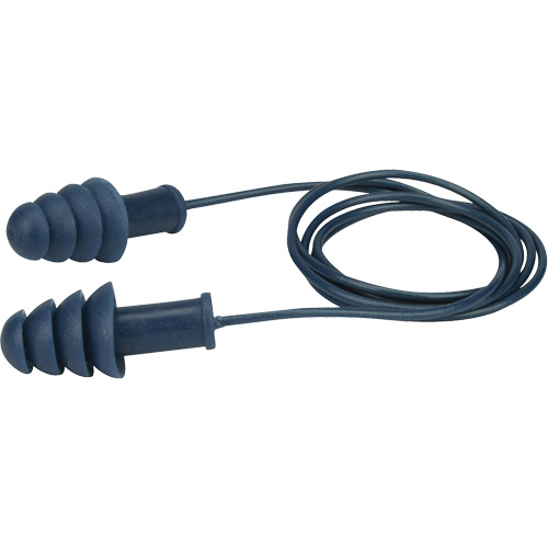 Metal-Detectable Reusable TPR Earplugs, Corded, Bulk - Box, 27 dB NRR, One-Size Seaboard Timber Mart