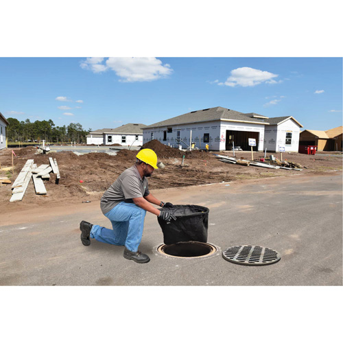 Round Ultra-Drain Guard&reg; Catch Basin Insert with Overflow Port, Oil & Sediment, 22" - 25" L x 22" - 25" W Seaboard Timber Mart