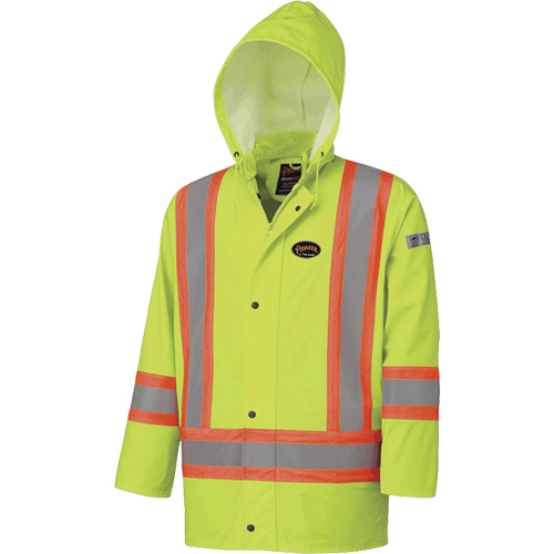 5894 Flame Resistant Waterproof Jacket, 2X-Large, High Visibility Lime-Yellow Seaboard Timber Mart