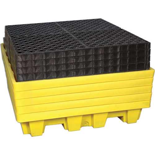 4-Drum Nestable Ultra-Spill Pallet&reg;, 66 US gal. Spill Capacity, 51" x 51" x 10" Seaboard Timber Mart