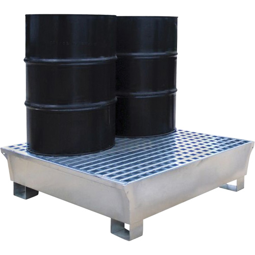 2-Drum Steel Ultra-Spill Pallet&reg;, 68 US gal. Spill Capacity, 47.2" x 31.4" x 17.4" Seaboard Timber Mart