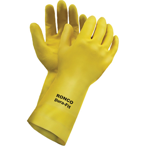Dura-Fit Reusable Gloves, Size Small/7, 12" L, Latex, Flock-Lined Inner Lining, 20-mil Seaboard Timber Mart