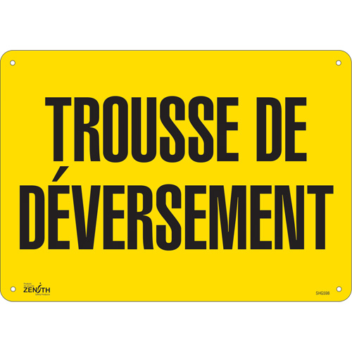 Enseigne  Trousse de d&eacute;versement , 10" x 14", Plastique, Français Seaboard Timber Mart