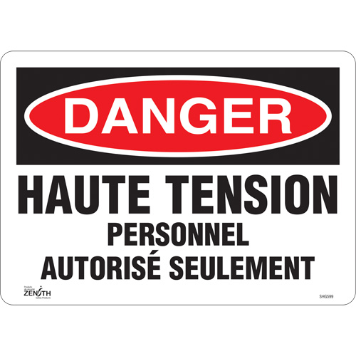 Enseigne  Haute tension , 10" x 14", Vinyle, Français Seaboard Timber Mart