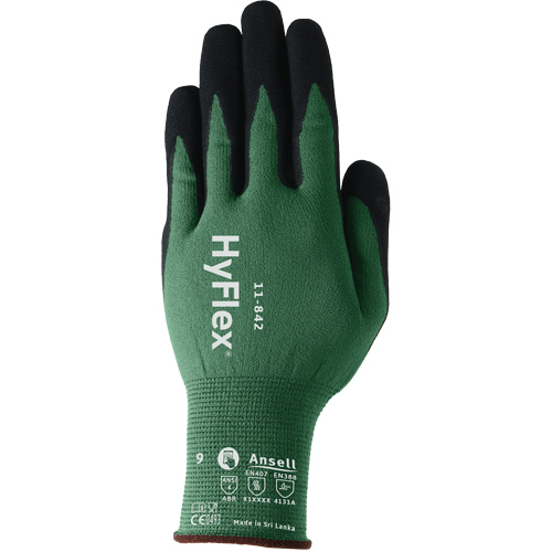 Gants polyvalents &eacute;coresponsables HyFlex 11-842, 5, R&ecirc;vetement Mousse de nitrile, Calibre 15, Enveloppe en Nylon Seaboard Timber Mart