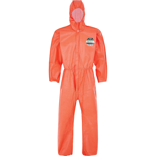 MicroMax&reg; NS Coverall with Elastic Hood, Cuffs, Waist & Ankles, Small, Orange, Microporous Seaboard Timber Mart