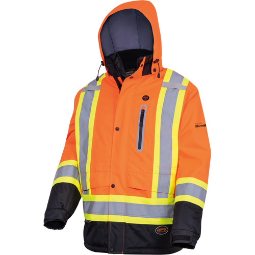 5407 Waterproof Insulated Heated Safety Jacket, Men's, Small, High-Visibility Orange Seaboard Timber Mart