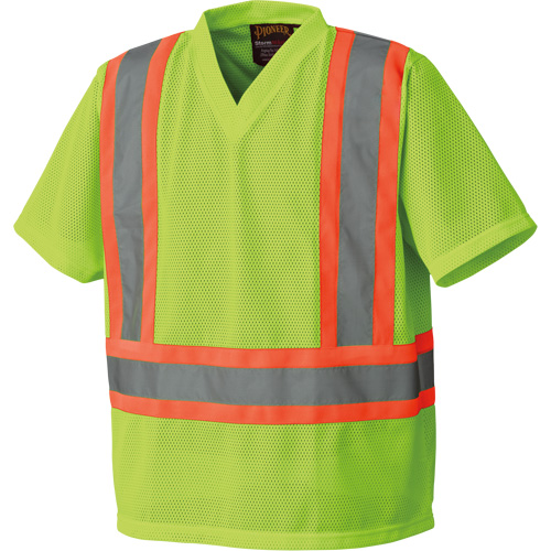 5993P T-shirt de s&eacute;curit&eacute; en maille, Polyester, Petit, Jaune lime haute visibilit&eacute; Seaboard Timber Mart