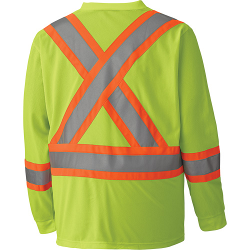 6985 Traffic Micro Mesh Long-Sleeved Safety Shirt, Small, High Visibility Lime-Yellow Seaboard Timber Mart