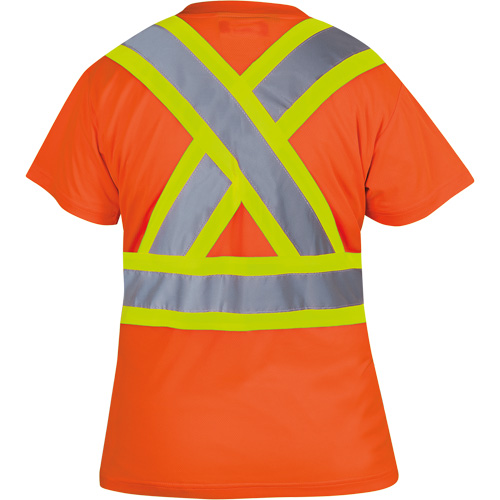 6948 T-shirt de s&eacute;curit&eacute; en il-de-perdrix pour femme, Polyester, T-petit, Orange haute visibilit&eacute; Seaboard Timber Mart