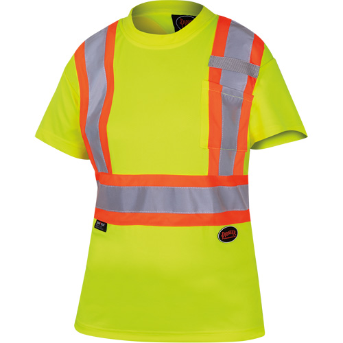 6949 T-shirt de s&eacute;curit&eacute; en il-de-perdrix pour femme, Polyester, T-petit, Jaune lime haute visibilit&eacute; Seaboard Timber Mart