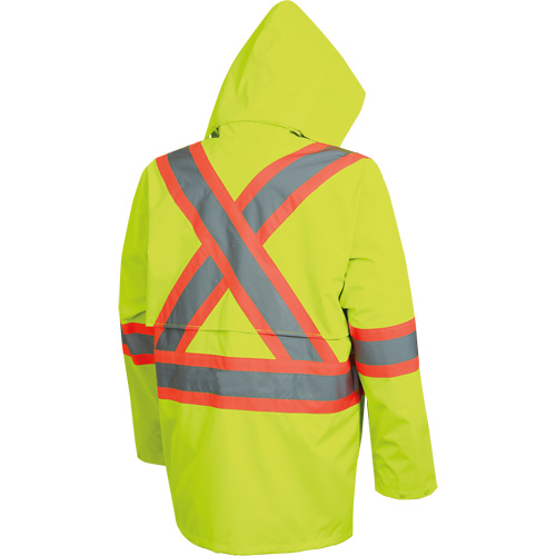 5628 The Rock  Waterproof Safety Jacket, Polyester/Polyurethane, High Visibility Lime-Yellow, Small Seaboard Timber Mart