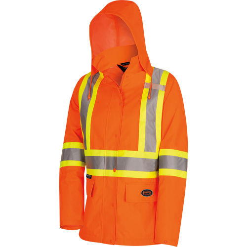 5626W The Rock Women's 300D  Quilted Safety Parka, Polyester/Polyurethane, High Visibility Orange, X-Small Seaboard Timber Mart