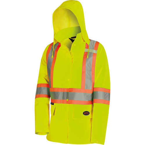 5628W Parka matelass&eacute; de s&eacute;curit&eacute; 300D The Rock, Polyester/Polyur&eacute;thane, Jaune lime haute visibilit&eacute;, T-petit Seaboard Timber Mart