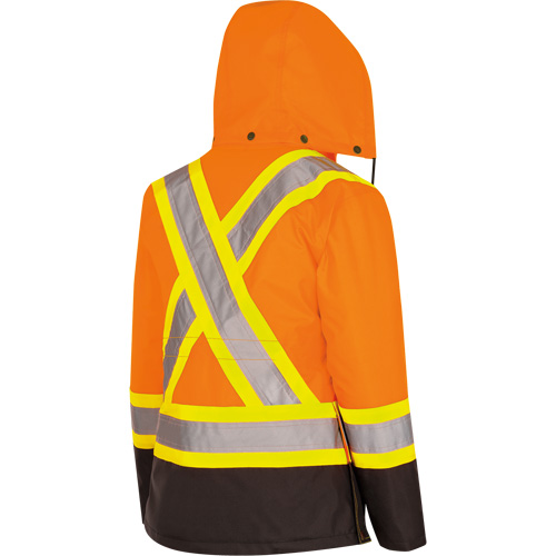 5020BBW Manteau 7 en 1 imperm&eacute;able pour femmes avec capuchon, Polyester/Polyur&eacute;thane, Orange haute visibilit&eacute;, T-petit Seaboard Timber Mart