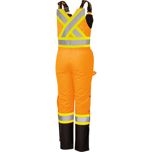 5040BBW Women's High-Visibility Waterproof Safety Overalls, Polyester, X-Small, Black/High Visibility Orange Seaboard Timber Mart