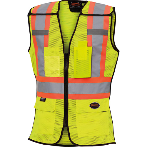 489 Women's High-Visibility Safety Tear-Away Vest, High Visibility Lime-Yellow, X-Small, Polyester Seaboard Timber Mart