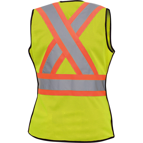 489 Women's High-Visibility Safety Tear-Away Vest, High Visibility Lime-Yellow, X-Small, Polyester Seaboard Timber Mart