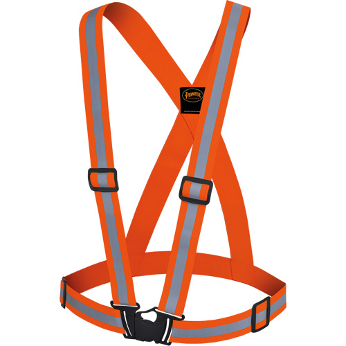 5496 High-Visibility Safety Sash, High Visibility Orange, Silver Reflective Colour, One Size Seaboard Timber Mart